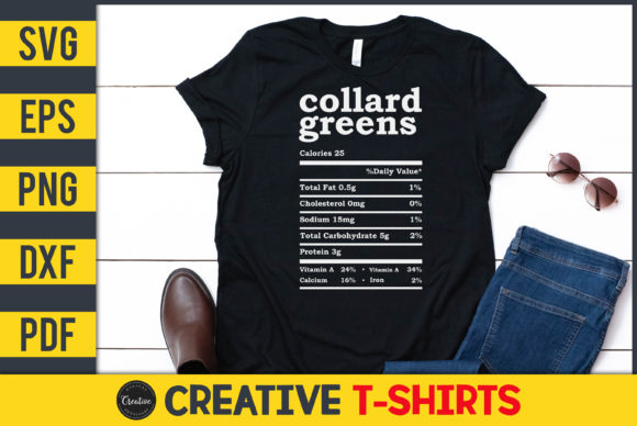 Collard Greens Nutrition Facts Graphics & Print Templates