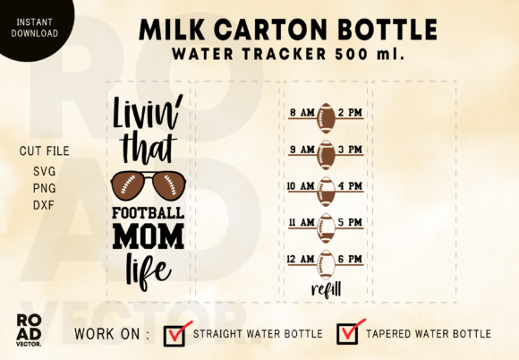 Livin That Football Mom Life Bottle Wrap Graphics