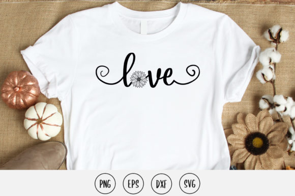 Love, Sunflower SVG Design: Graphics & Print Templates