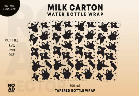 Spooky Ghost Milk Carton Bottle Wrap: Graphics & Print Templates Review